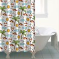 thumbnail image 5 of Tropical Beach Sunset Shower Curtain 72x84 Inch - Vibrant Hawaiian Sunset Beach Design Waterproof Bathroom Drapes Fade-Resistant Polyester Fabric Includes 12 Hooks, 5 of 5