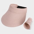 thumbnail image 4 of HOWPAY Visor Hats for Women Wide Brim Open Top Adjutable Ponytail Sun Protection Straw Hat Packable Foldable Summer Holiday Beach Cap Pink One Size, 4 of 4