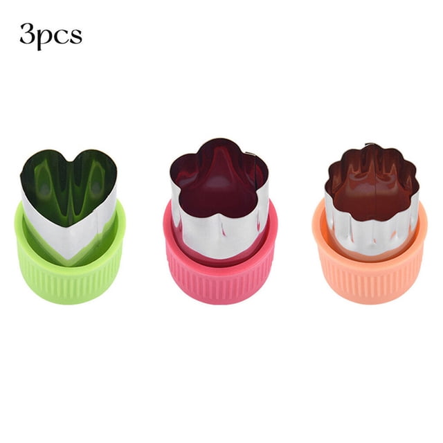 Cateissary Paquete de 3 moldes para cortar verduras, portátil, desmontable, pulido, encantador, antideslizante, de acero inoxidable, molde para el hogar, Type11 NO11