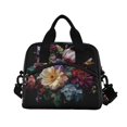 thumbnail image 2 of 10L Tote Insulated Reusable Lunch Bag With Adjustable Strap Flowers in The Dark, 2 of 6