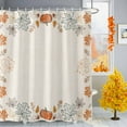 thumbnail image 2 of Shower Curtains for Bathroom-48"x72",Farm Autumn Pumpkin Maple Leaf Waterproof Bath Curtain Grommet Shower Curtain Set, 2 of 7