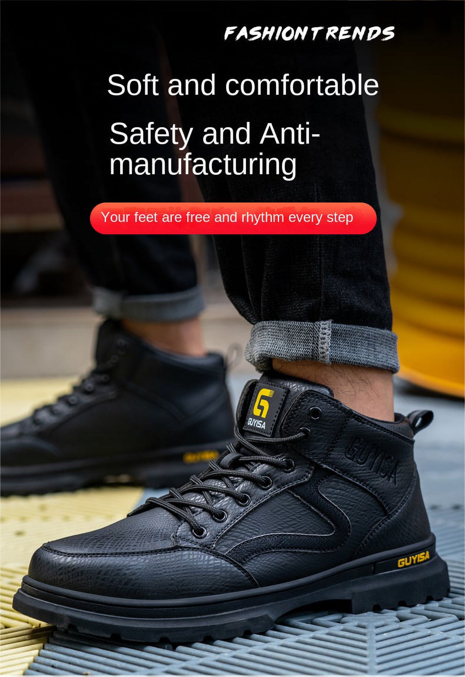 YAZI Steel Toe Boots for Men Women Indestructible Steel Toe Shoes
