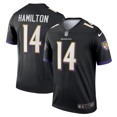 thumbnail image 1 of Baltimore Ravens Kyle Hamilton #14 Black 2025 Official NFL Legend T-Shirt, 1 of 4