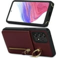 thumbnail image 5 of Samsung Galaxy A53 5G Case with Card Holder for Women, Galaxy A53 5G Phone Case Wallet with Strap Credit Card Slots Crossbody with Kickstand Zipper Shockproof Case for A53 5G - Red Wine, 5 of 9
