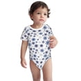 thumbnail image 2 of Yiaed blue Snowflake Prints Print Infant Climbing Short Sleeve Onesie One-Piece Baby Bodysuit Clothes 0-12 Months -6 Months, 2 of 6