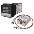 thumbnail image 2 of Sensor rex c100 controlador de temperatura Pid Digital Conjunto Con 40a SSD 1M K Thermocouple Probe Cable, 2 of 7