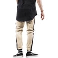 thumbnail image 4 of Ma Croix Mens Jogger Track Pants with Zipper Pockets Two Tone Stripe Casual Stretch Skinny Fit, 4 of 7