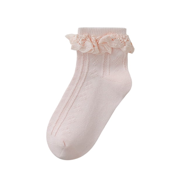 FAIWAD Toddler Girls Ruffle Socks Cotton Lace Frilly Cute Princess Socks Kids Ankle Crew Socks