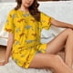 thumbnail image 4 of Balery Leopard Print Conjunto de Pijama para Mujer con Estampado, Dos Piezas de Manga Corta y Shorts, Ropa de Dormir Suave con Cuello Redondo y Bolsillos-Large, 4 of 6