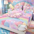 thumbnail image 4 of Manfei Cartoon Axolotl Queen Sheets,Colorful Salamander Queen Sheet Sets,4 Pieces,1 Flat Sheet,1 Fitted Sheet and 2 Pillowcases, 4 of 6