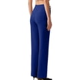 thumbnail image 5 of VBVC Women's High Waist Wide Leg Dress Pants,Button Detail Stretch Work Trousers For Women,Ladies Casual Office Palazzo Pants with Pockets,Blue,S-3XL, 5 of 7