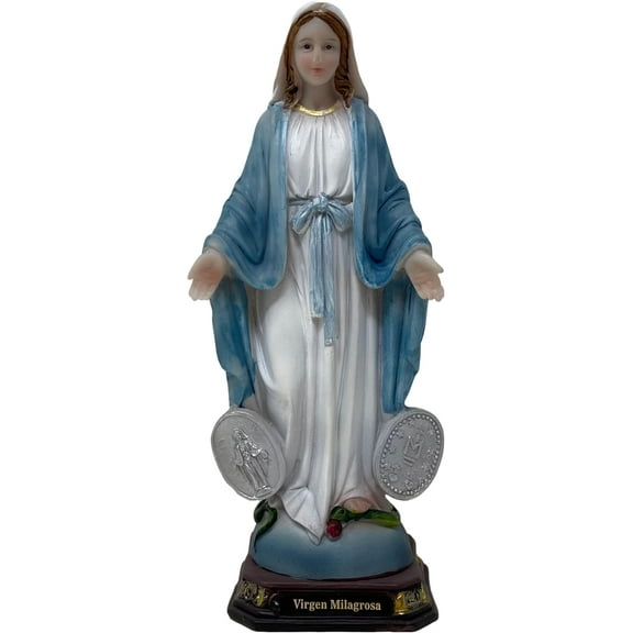 Statue of Miraculous Virgin, made of resin. 8 inch Tall