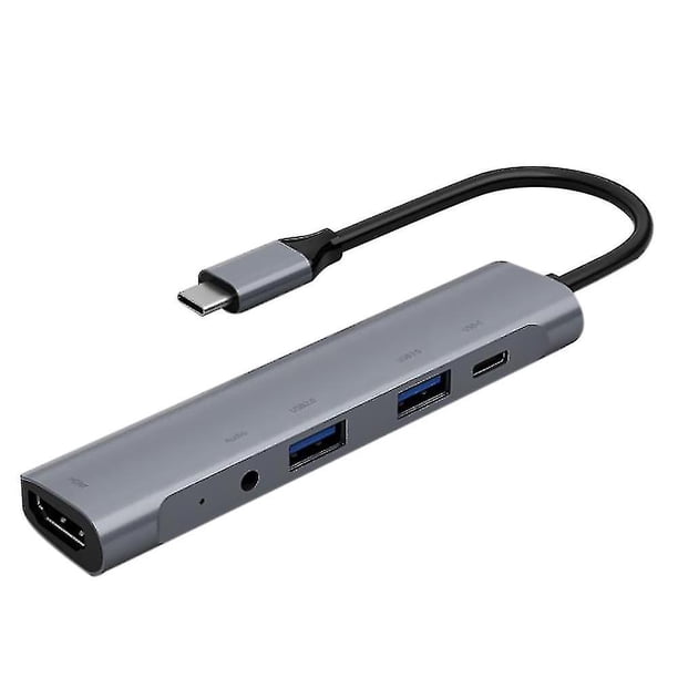2XL Orange Estación de acoplamiento 5 en 1 Hub USB C compatible con HDMI 4k@30hz+pd