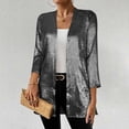 thumbnail image 6 of Warop Women's Solid Color 3/4 Sleeve Cardigan Top Casual Lightweight Outwear Shirt, 6 of 6