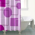 thumbnail image 4 of Ensemble de Rideaux de Douche avec Encliquetage, Géométrie Texturée en Lin Violet Royal (4) Rideaux de Douche Réutilisables, Doublure de Douche, Rideau de Bain en Polyester Décoratif, 72x72 Pouces, 4 of 4