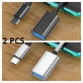 thumbnail image 2 of QJUHUNG 2-Pack USB-C to USB-A Adapter  Female to Male Converter  Compatible with Android Devices for High-Speed Data Transfer and Charging  Plug and Play  Durable Braided Design  No Batte, 2 of 7