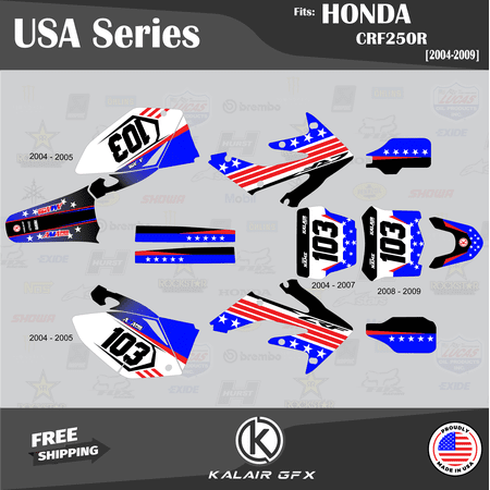 Kalair GFX Graphics Kit for Honda CRF250R (2006-2007) Usa Series