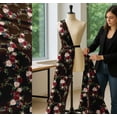 thumbnail image 5 of Soimoi Brown Cotton Poplin Fabric Ranunculus & Penoy Floral Print Fabric Prints By the Yard 42 Inch Wide, 5 of 7