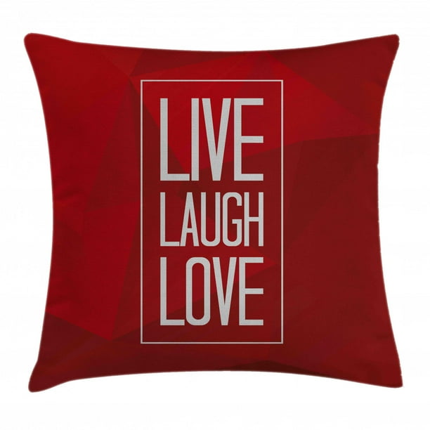 Live Laugh Love Throw Pillow Cushion Cover, Abstract Triangular