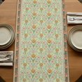 thumbnail image 5 of Table Runners 36 Inches Long Dress Scarves, Vintage Boho Floral Farmhouse Kitchen/Dining Table Runner, Short Coffee Tablerunners, Ethnic Tribe Abstract Art Flowers 13x36 Inch, 5 of 9