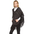 thumbnail image 3 of Ella Moss Women's Negev Poncho, Black, Medium/Large, 3 of 5