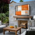 thumbnail image 3 of Outdoor TV Cover 68x42x4.5in, Gray Orange Color Block Weatherproof TV Screen Protector with Zipper, Watercolor Oil Painting Art Outside Television Cover Fits Up to 70-75", 3 of 9