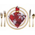 thumbnail image 2 of Shangniulu Christmas Cloth Napkins Dinner Table Napkins, Snowflake Solid Washable Reusable Polyester Napkins for Home Holiday Party Wedding 4 PCS, 2 of 7
