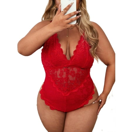 

Teddies Red Plus Size Sexy Lingerie (Women s)