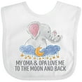 thumbnail image 3 of Inktastic My Oma and Opa Love Me to the Moon and Back Elephants Boys or Girls Baby Bib, 3 of 4