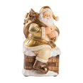 thumbnail image 1 of Figura de Papá Noel, adorno de mesa navideño, accesorios para fotos de fiestas, estatua de Papá Noel oro, 1 of 9