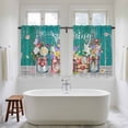 thumbnail image 4 of Spring Flowers Kitchen Curtain for Berdoom Living Room Cafe 45 Inch Length, Farmhouse Watercolor Teal Wood Grain Tiers Curtains Light Filtering Drapes Rod Pocket Window Treatment 2 Panels 52"Wx45"L, 4 of 8