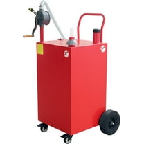 Yesurprise 50 Gallon Protable Gas Caddy With Manual Transfer Pump Fuel Storage Tank & 4 Wheels Gasoline Diesel Fuel Container for Atv Car Mowers Tractors Boat Motorcycle