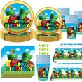 thumbnail image 2 of Juego de dibujos animados Super Bros niños decoraciones para fiesta de cumpleaños plato de papel globos vajilla decoración de baño de bebé suministros juguete para regalo, 2 of 4