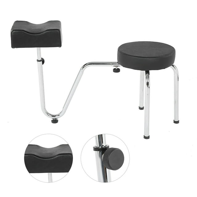 Silla de Descanso de Reposo de la Pierna de Tatuaje de Cuero Pu Ajustable, Profundidad de Constructucción Sólida de 6 cm de Altura 42.5 cm, Almohadilla de Pie de DiáMetro de