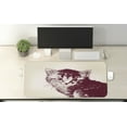 thumbnail image 2 of Cat Computer Mouse Pad, Grunge Style Illustration of a Baby Little Innocent Kitty on a Vintage Background, Rectangle Non-Slip Rubber Mousepad X-Large, 35" x 15", Maroon Cream, by Ambesonne, 2 of 2