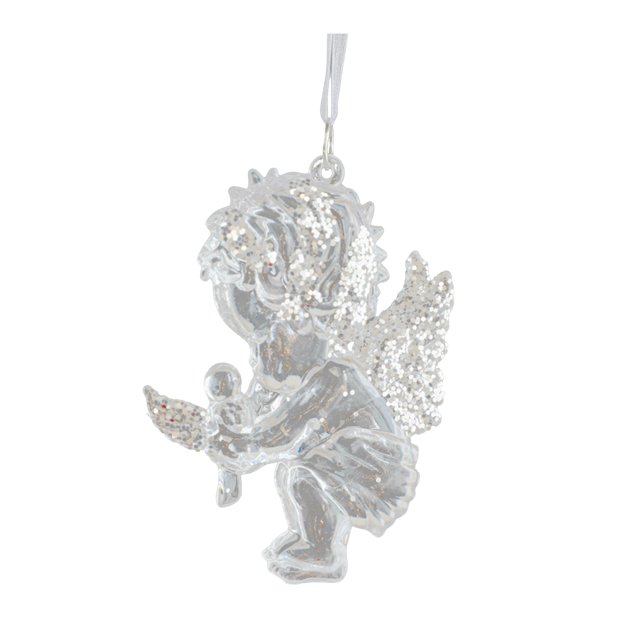 Adorno navideño transparente Árbol brillante/Bailarina/Lazo/Estrella Decoración navideña para colgar en el dormitorio, la sala de estar, la casa de campo y la decoración navideña del hogar
