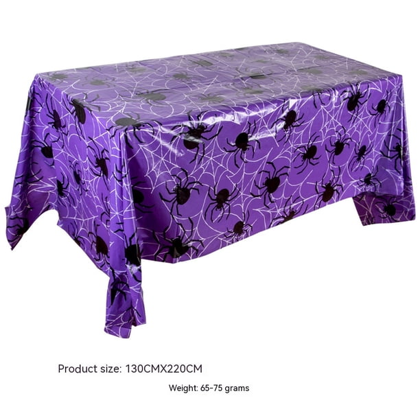 Artículos para fiestas, decoración para eventos de Halloween, mantel de Halloween, diseño de pared de fondo, 1 pieza de araña morada