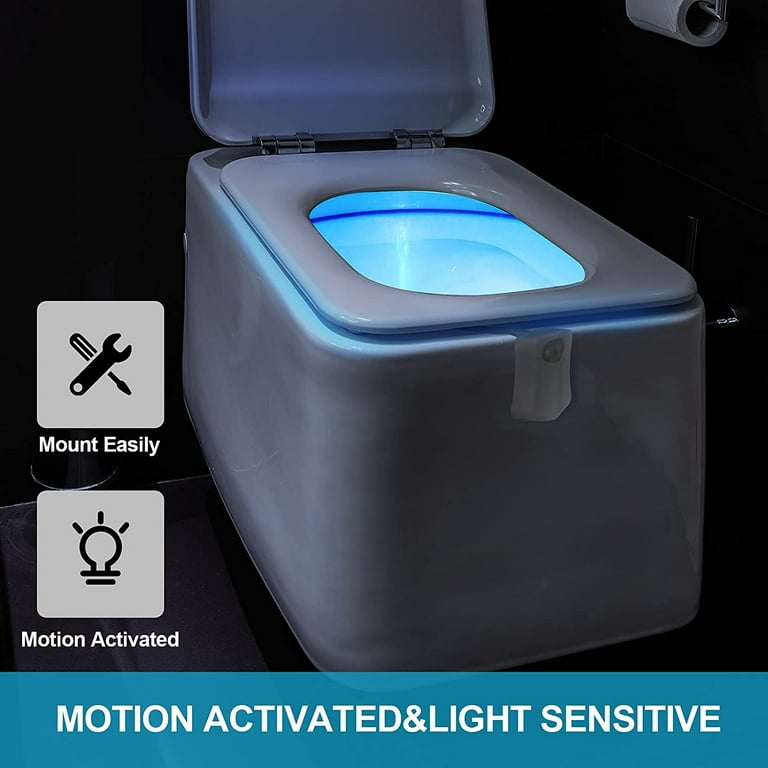 2 Packs Toilet Night Light Motion Activated 8 Color Changing Led Toile -  Uhomepro