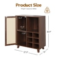 thumbnail image 2 of Dtwnek 34 Inch Wine Bar Cabinet Sideboard with Wine Racks, Buffet Storage Cabinet for Dining Room, Kitchen, Living Room, Dark Brown, 2 of 9