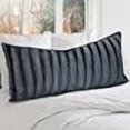 thumbnail image 3 of Cheer Collection Faux Fur Long Body Pillow - Accent Throw Pillow for Bed and Couch - Decorative Lumbar Pillow with Insert, Gray (18" x 40"), 3 of 4