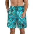 thumbnail image 1 of Saiise Square Glass Mosaic Print Men's Swim Trunks Hawaiian Bathing Suit Swimsuits Beach Shorts with Pockets-X-Large, 1 of 6