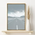 thumbnail image 2 of PixonSign Framed Canvas Print Wall Art Road Leading to Mountains Nature Wilderness Photography Modern Art Glam Landscape Cool Blue and White for Living Room, Bedroom, Office - 16"x24" Natural, 2 of 5