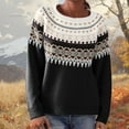 thumbnail image 4 of Women Sweaters Relaxed Fit Casual Crew Neck Long Sleeve Knit Sweater Minimalist Pattern Tops Everyday Wear Womens Fall Sweaters, 4 of 5