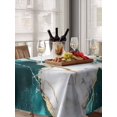 thumbnail image 6 of Marble Turquoise Table Cloth, Abstract Gold White Brick Stone Motif Waterproof Tablecloth for Rectangle Tables, Reusable Washable Fabric Table Cover for Restaurant Kitchen Dining Tables 60"x84", 6 of 6