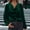 Green, variant on Ounisa Fall Loose Tunic Work Blouses for Womensoffice Wear Tops Solid Color Pleated Stretch Long Sleeved V-neck Pullover