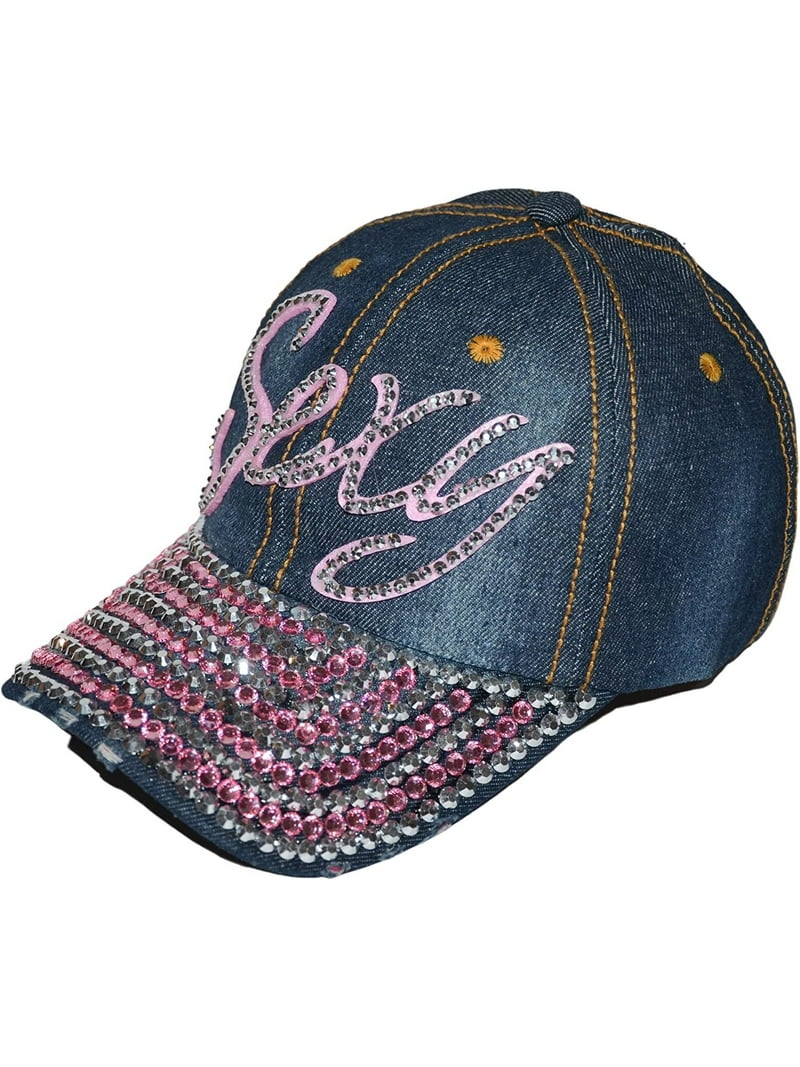 Popfizzy Rhinestone Sexy Hat for Women, Bling Denim Baseball  display picture 2