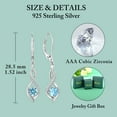 thumbnail image 5 of Blaniy Infinity Dangle Drop Earrings for Women 925 Sterling Silver Leverback Aquamarine Earrings March Birthstone Jewelry Gifts for Mom Wife Her, 5 of 6