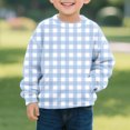 thumbnail image 6 of FAIOROI Gingham Toddler Sweatshirt 4T Blue - Soft Stretchy Pullover with Kangaroo Pocket, Wrinkle-Resistant for Play & School, 6 of 6