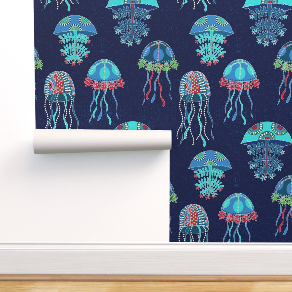 Peel-and-Stick Removable Wallpaper Jellyfish Ocean Underwater Animals