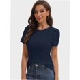 thumbnail image 6 of Women's Basic Solid Active Soft Short Sleeve Crew Neck Top T-Shirts, 6 of 6